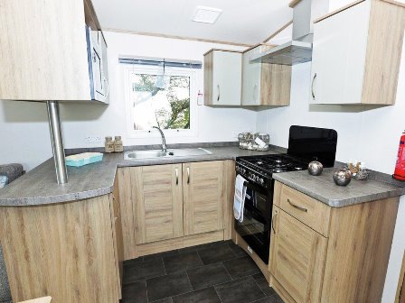 kitchen in an Away Resorts Luxury Caravan