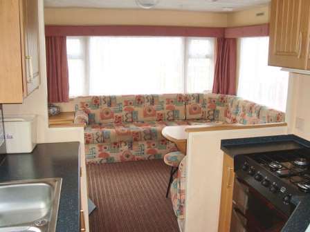 Inside caravan at The Chase Caravan Park