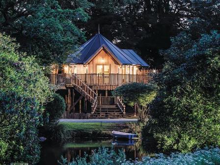 Treehouse at Clowance at night