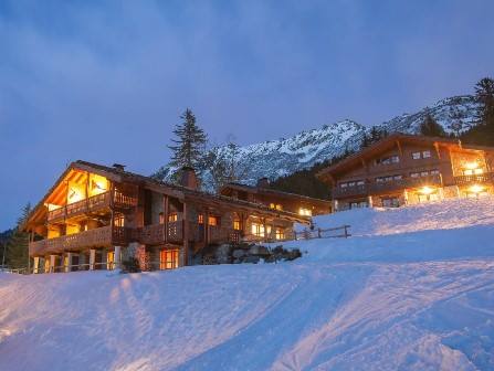 Club Med Valmorel chalet apartments at night