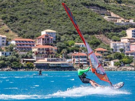 Windsurfing at Neilson Cosmos Beachclub in Vassiliki