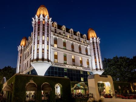 Efteling Hotel exterior at night