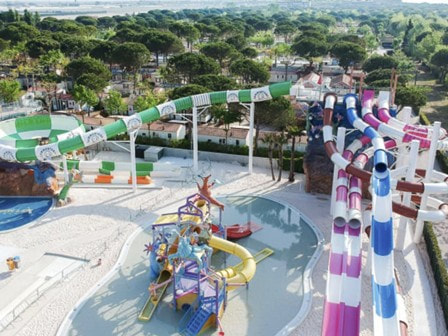 Flumes and waterslides at Eurocamp Union Lido Mare