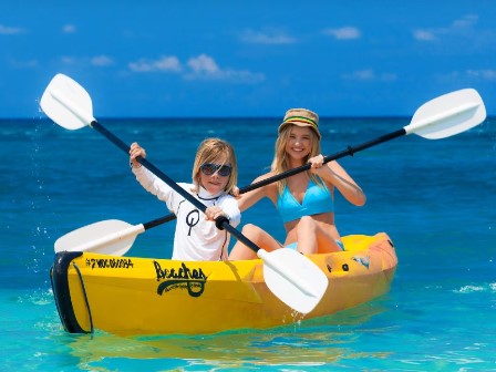 Family kayaking at Beaches Ochos Rios