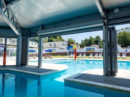 Indoor swimming pool at Golden Sands Holiday Park in Devon