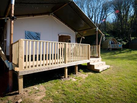 Safari tent at Widemouth Bay holiday park