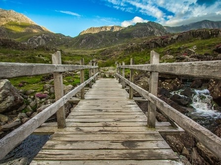 Bridge at Snowdonia in Wales