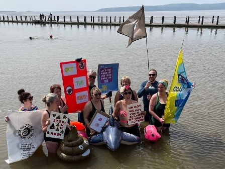 Brown Flag at Weston Super Mare protest