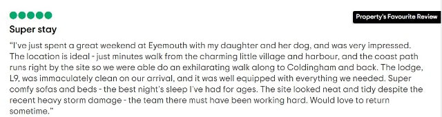 TripAdvisor review of Eyemouth Holiday Park