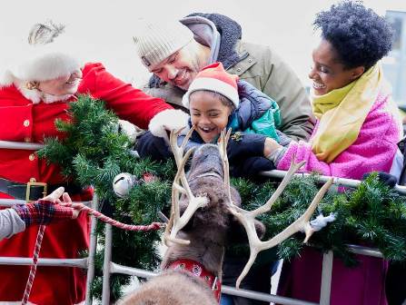 Meeting a reindeer at Parkdean Resorts Winter Wonderland