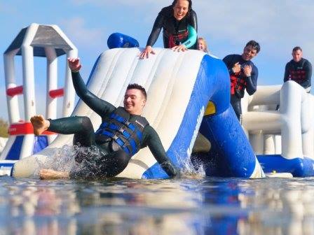 Aqua park at Retallack Resort and Spa in Cornwall