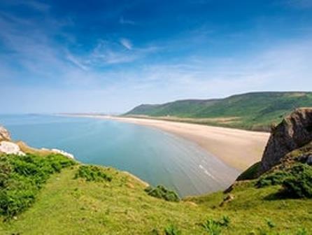 Rhossili bay near Llanrhidian Holiday Park 