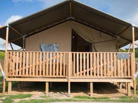 Safari tent at Ruda Holiday Park in Devon