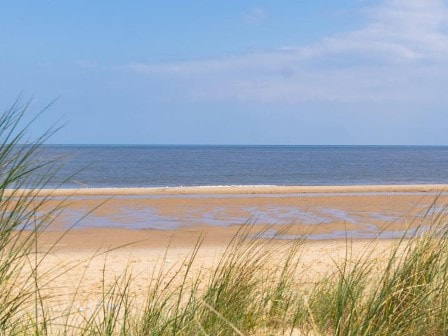 Sand dunes at California Cliffs Holiday Park