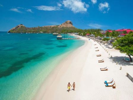 Beach at Sandals Grande St Lucian Resort