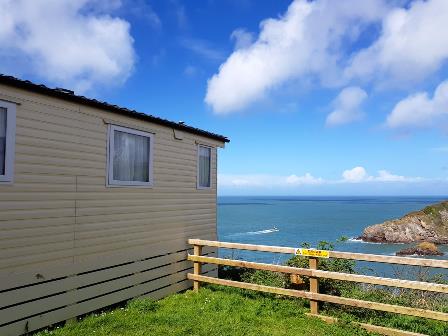 Caravan at Sandaway Beach Holiday Park in Devon