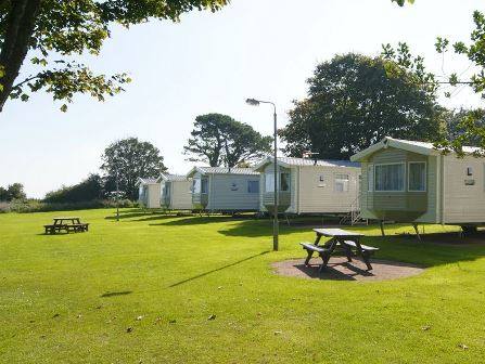 Caravans at South Bay Holiday Park in Devon