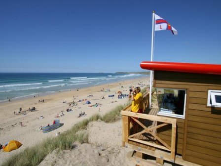 Beach next to St Ives Bay Holiday Park in Cornwall