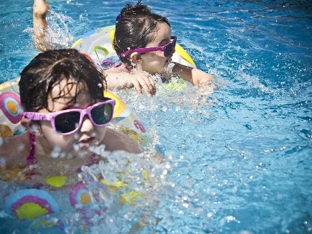 Children in a swimming pool