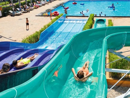 Four lane waterslide at Eurocamp Duinrell