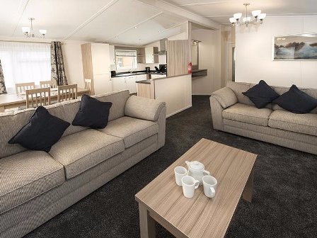 Inside lodge at St Ives Holiday Village