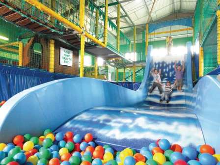 Slide at soft play at Warmwell Holiday Park in Dorset