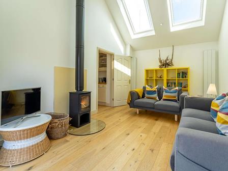 Log burner at Westport Cottage on the Isle of Wight